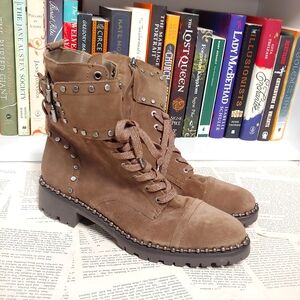 Sam Edelman "Jennifer" Leather Suede Combat Boots